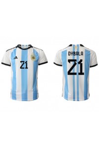 Fotbalové Dres Argentina Paulo Dybala #21 Domácí Oblečení MS 2022 Krátký Rukáv